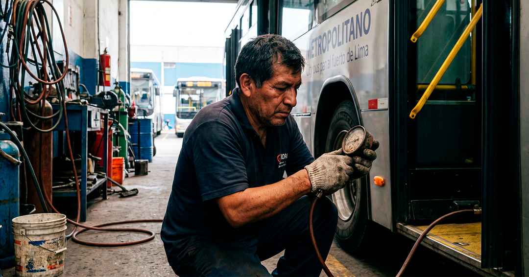 Puertas neumáticas en buses urbanos de Lima: mantenimiento preventivo